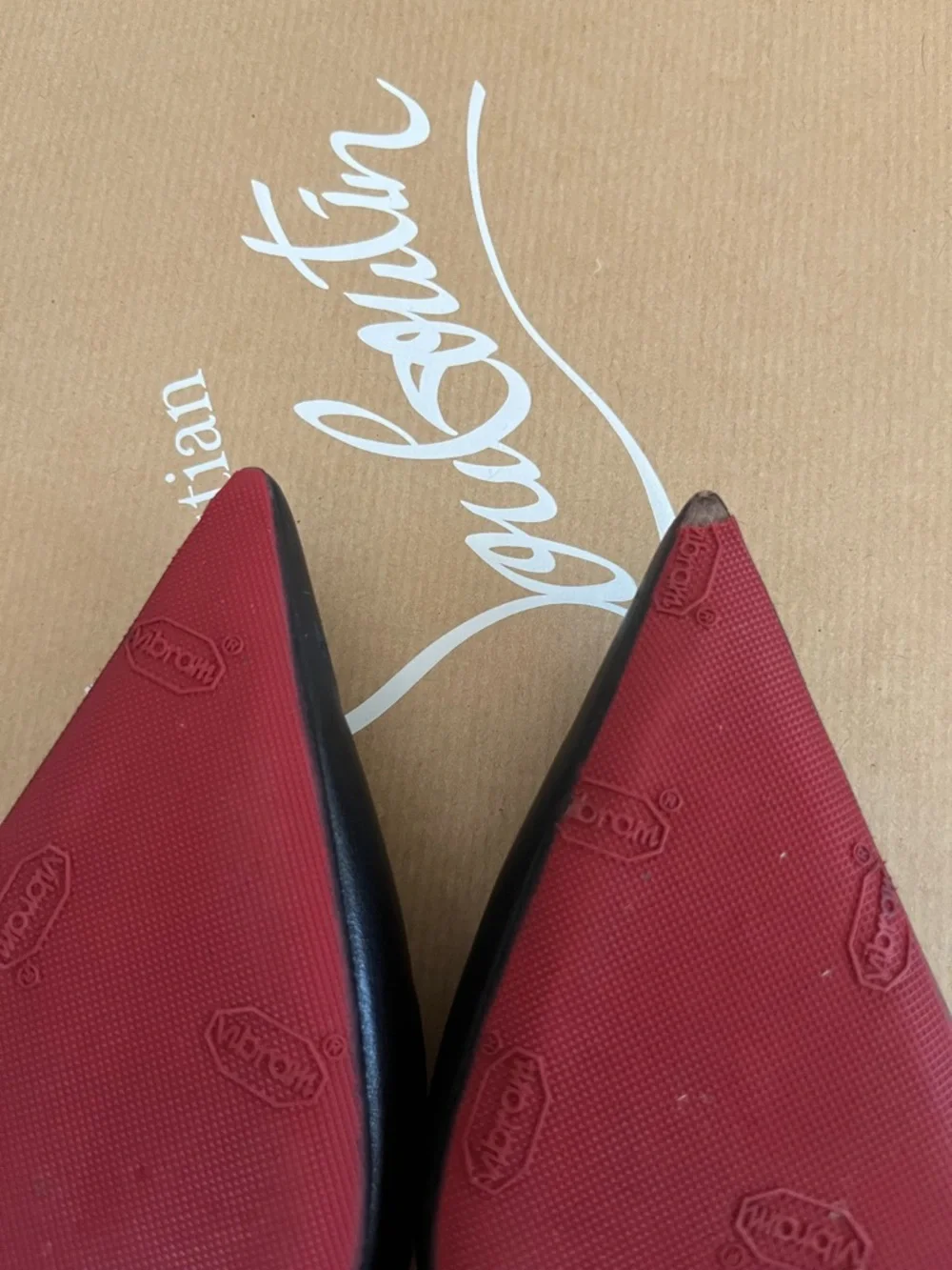 Christian Louboutin Black Pointed Toe Leather Pumps
